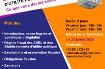 L'imposition des asbl et des établissements d'utilité publique en RDC evenements_formations_conferences_eglises